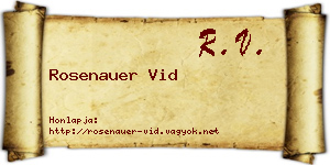 Rosenauer Vid névjegykártya